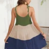 Color Block Spaghetti Strap Cover-Up Dress