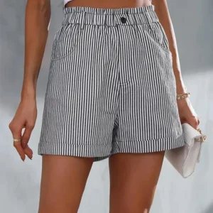 High Waist Striped Shorts