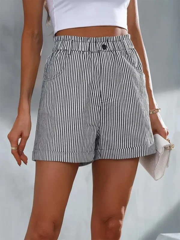 537464915 High Waist Striped Shorts