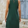 Mock Neck Sleeveless Mini Dress