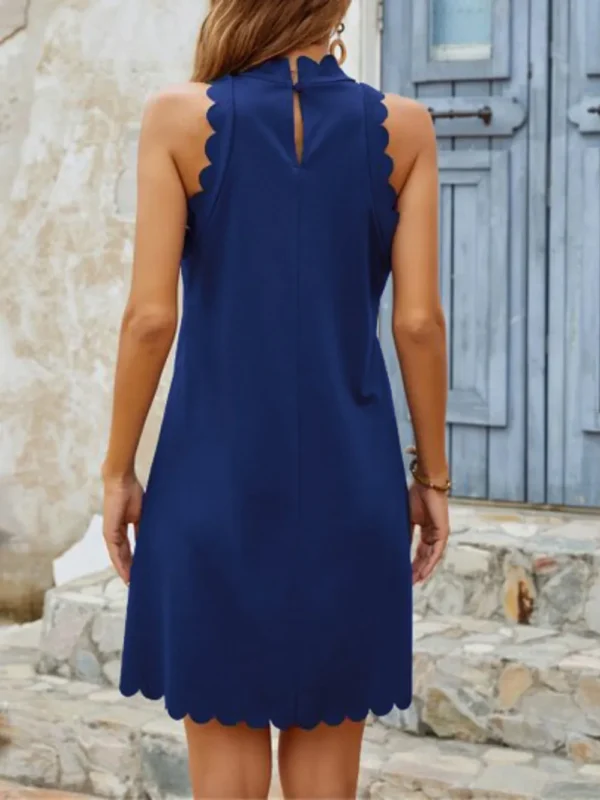 537464797 Mock Neck Sleeveless Mini Dress