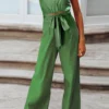 Tied Cutout Tube Wide Leg Jumpsuit