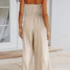Tied Cutout Tube Wide Leg Jumpsuit