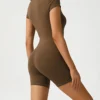 Half Zip Short Sleeve Active Romper