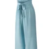 Tied Cutout Tube Wide Leg Jumpsuit