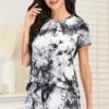 Tie-Dye Round Neck Short Sleeve Top and Shorts Lounge Set