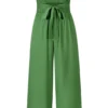 Tied Cutout Tube Wide Leg Jumpsuit