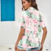 Printed Collared Neck Short Sleeve Shirt