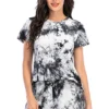 Tie-Dye Round Neck Short Sleeve Top and Shorts Lounge Set