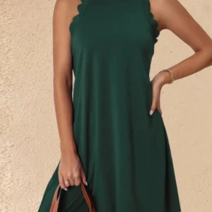Mock Neck Sleeveless Mini Dress