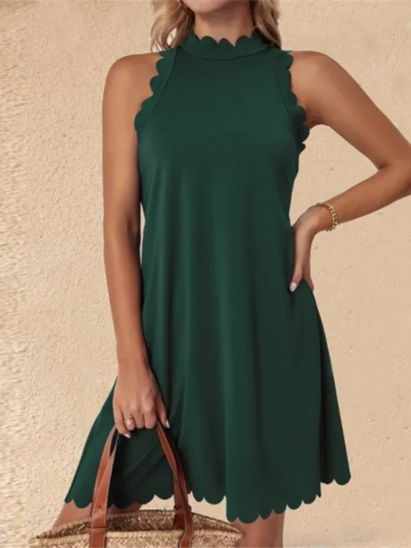 537464790 Mock Neck Sleeveless Mini Dress
