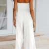 Tied Cutout Tube Wide Leg Jumpsuit