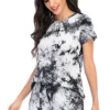 Tie-Dye Round Neck Short Sleeve Top and Shorts Lounge Set