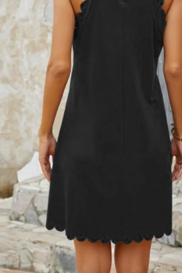 537464795 Mock Neck Sleeveless Mini Dress