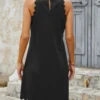 Mock Neck Sleeveless Mini Dress