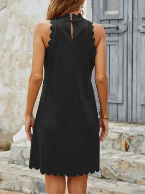 537464794 Mock Neck Sleeveless Mini Dress