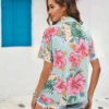 Printed Collared Neck Short Sleeve Shirt